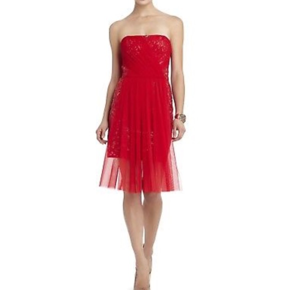 BCBGMaxAzria Dresses & Skirts - 🔥 BCBG red strapless dress